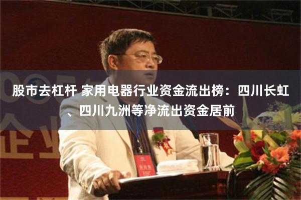 股市去杠杆 家用电器行业资金流出榜:四川长虹、四川九洲等净流出资金居前