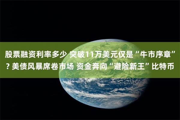股票融资利率多少 突破11万美元仅是“牛市序章”? 美债风暴席卷市场 资金奔向“避险新王”比特币