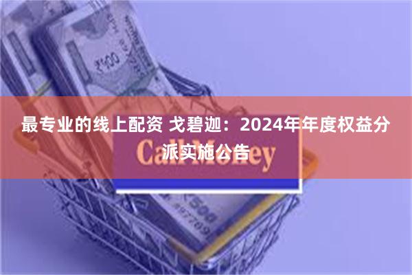 最专业的线上配资 戈碧迦：2024年年度权益分派实施公告
