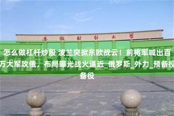 怎么做杠杆炒股 波兰突掀东欧战云!前将军喊出百万大军攻俄,布局曝光战火逼近_俄罗斯_外力_预备役