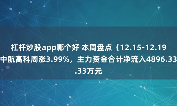 杠杆炒股app哪个好 本周盘点（12.15-12.19）：中航高科周涨3.99%，主力资金合计净流入4896.33万元