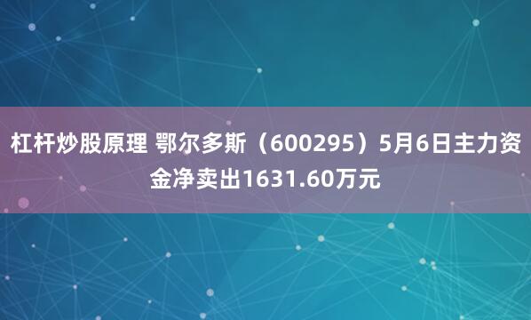 杠杆炒股原理 鄂尔多斯（600295）5月6日主力资金净卖出1631.60万元