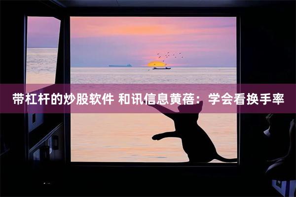 带杠杆的炒股软件 和讯信息黄蓓:学会看换手率
