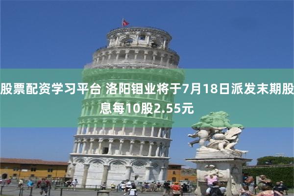 股票配资学习平台 洛阳钼业将于7月18日派发末期股息每10股2.55元