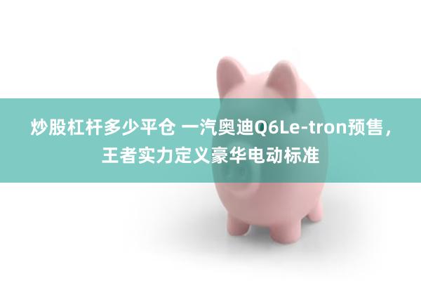 炒股杠杆多少平仓 一汽奥迪Q6Le-tron预售，王者实力定义豪华电动标准