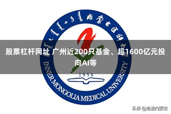股票杠杆网址 广州近200只基金、超1600亿元投向AI等