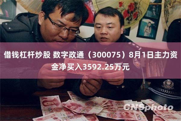 借钱杠杆炒股 数字政通（300075）8月1日主力资金净买入3592.25万元