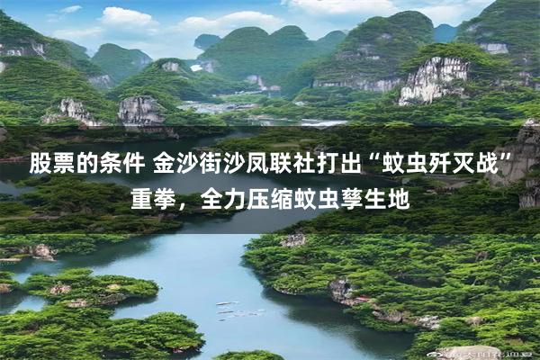 股票的条件 金沙街沙凤联社打出“蚊虫歼灭战”重拳，全力压缩蚊虫孳生地