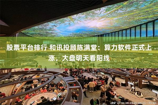 股票平台排行 和讯投顾陈满堂：算力软件正式上涨，大盘明天看阳线