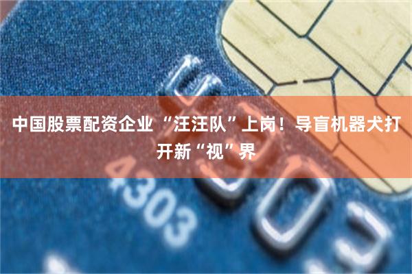 中国股票配资企业 “汪汪队”上岗！导盲机器犬打开新“视”界