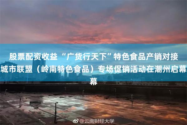 股票配资收益 “广货行天下”特色食品产销对接城市联盟（岭南特色食品）专场促销活动在潮州启幕