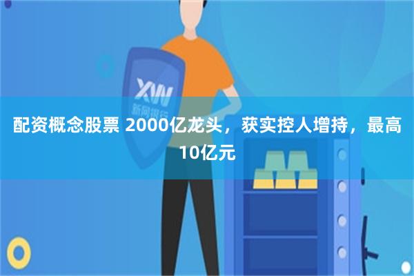 配资概念股票 2000亿龙头，获实控人增持，最高10亿元