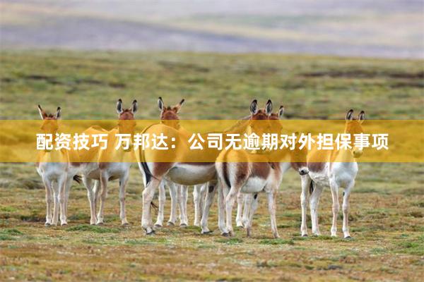 配资技巧 万邦达：公司无逾期对外担保事项