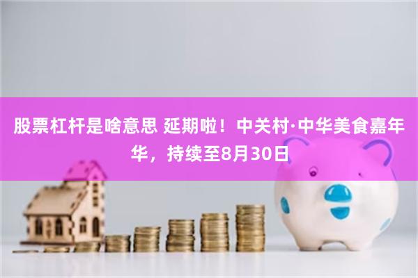 股票杠杆是啥意思 延期啦！中关村·中华美食嘉年华，持续至8月30日