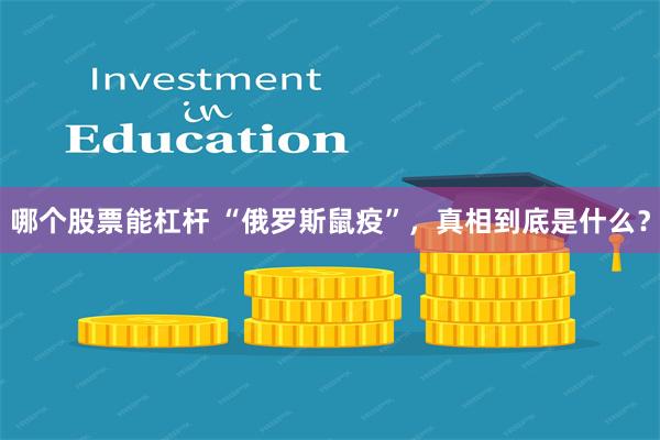 哪个股票能杠杆 “俄罗斯鼠疫”，真相到底是什么？