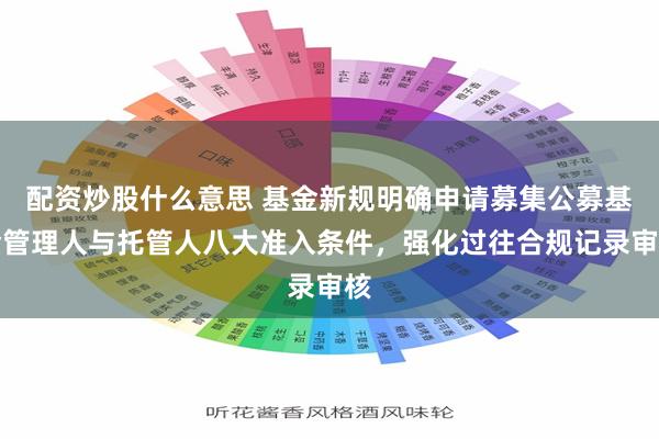 配资炒股什么意思 基金新规明确申请募集公募基金管理人与托管人八大准入条件,强化过往合规记录审核